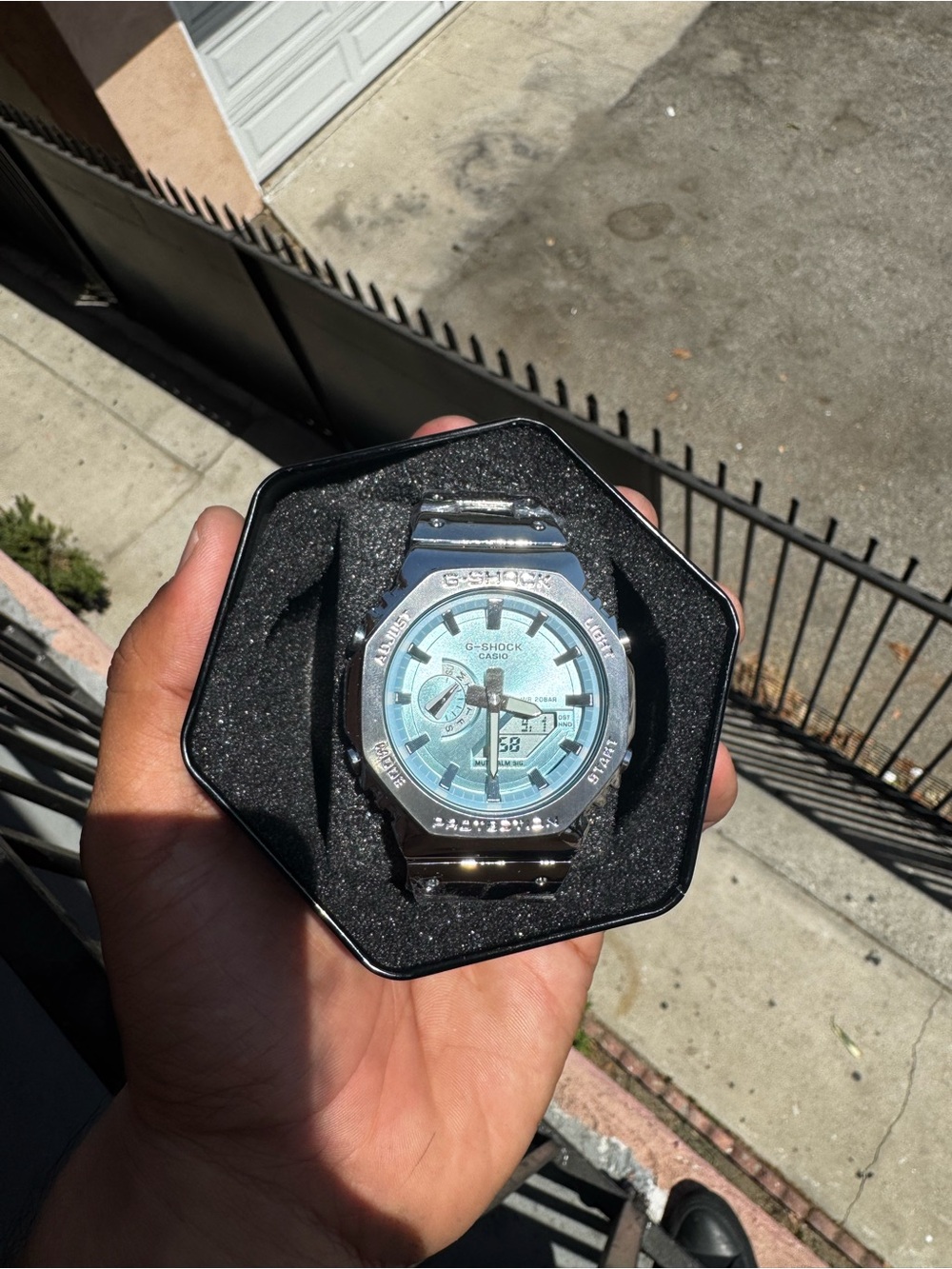 G-Shock Silver Case Light Blue Dial Stainless Steel Watch